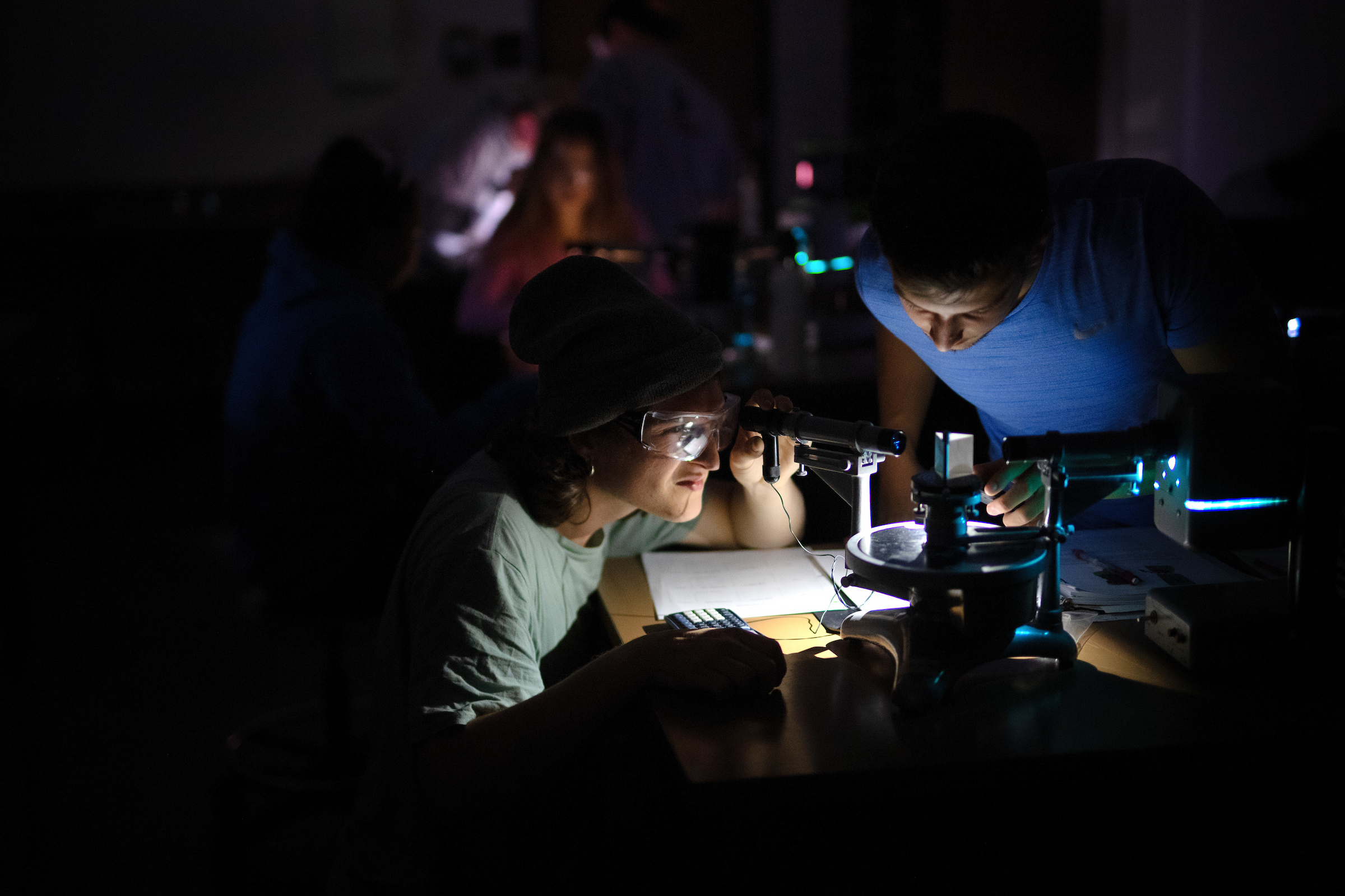 Students interacting in a laboratory